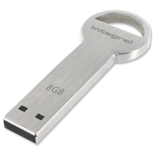 Integral Key Flash Drive USB 2.0 8GB Silver Ref INFD8GBKEY