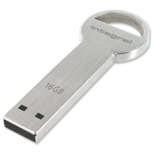 Integral Key Flash Drive USB 2.0 16GB Silver Ref INFD16GBKEY Ident: 778E