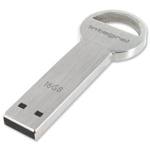 Integral Key Flash Drive USB 2.0 16GB Silver Ref INFD16GBKEY