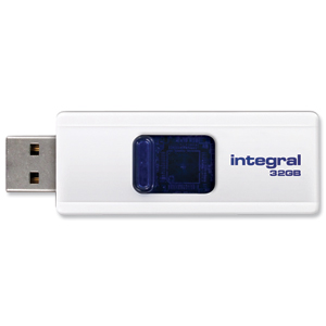 Integral Slide Flash Drive USB 2.0 32GB White Ref INFD32GBSLDWH Ident: 777C