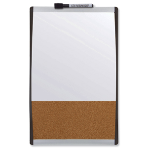 Quartet Combination Board Magnetic Drywipe and Cork Arched Frame W430xH280mm Ref 1903781