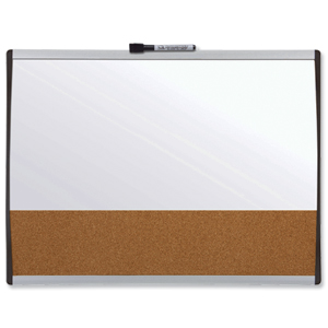 Quartet Combination Board Magnetic Drywipe and Cork Arched Frame W585xH430mm Ref 1903810