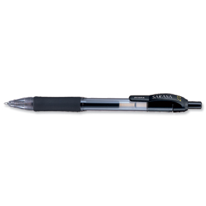 Zebra Sarasa Retractable Rollerball Gel Ink Pen Medium Black Ref 46810 [Pack 12] Ident: 69C