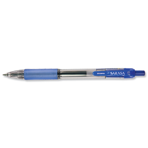Zebra Sarasa Retractable Rollerball Gel Ink Pen Medium Blue Ref 46820 [Pack 12]