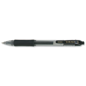 Zebra Sarasa Retractable Rollerball Gel Ink Pen Broad Black Ref 13691 [Pack 12] Ident: 69C