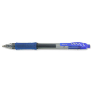 Zebra Sarasa Retractable Rollerball Gel Ink Pen Broad Blue Ref 13692 [Pack 12] Ident: 69C
