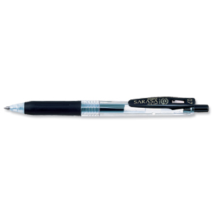 Zebra Sarasa Rollerball Gel Ink Pen With Clip Medium Black Ref 14321 [Pack 12] Ident: 70D