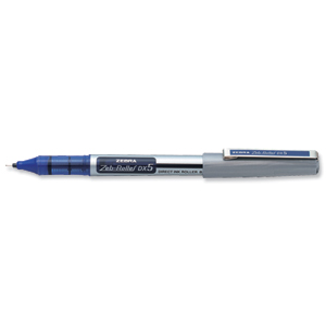 Zebra DX5 Rollerball Liquid Ink Pen Fine Needle Point Blue Ref 16072 [Pack 10]