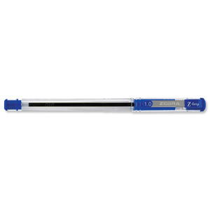 Zebra Z-grip Gel Stick Pen Medium Blue Ref 27092 [Pack 12] Ident: 70G