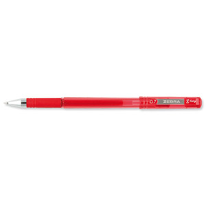 Zebra Z-grip Gel Stick Pen Medium Red Ref 27093 [Pack 12]