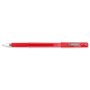 Zebra Z-grip Gel Stick Pen Medium Red Ref 27093 [Pack 12] Ident: 70G