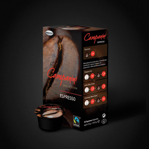 Campanini Espresso Coffee Capsules Fairtrade 16 per Box Ref 1192 [6 Boxes] Ident: 617A