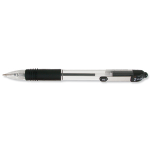 Zebra Z-Grip Retractable Ball Pen Metal Clip Medium Black Ref 22210 [Pack 12] Ident: 79C