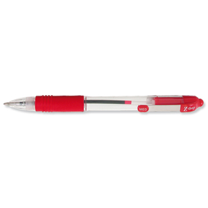 Zebra Z-Grip Retractable Ball Pen Metal Clip Medium Red Ref 22230 [Pack 12]