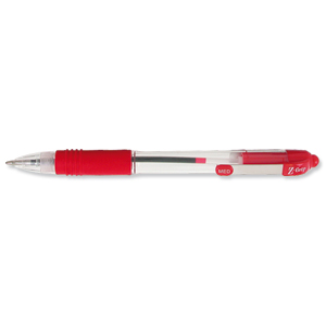 Zebra Z-Grip Retractable Ball Pen Metal Clip Medium Red Ref 22230 [Pack 12] Ident: 79C