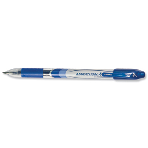 Zebra Marathon Rollerball Gel Pen Medium 0.7mm Tip 0.5mm Line Blue Ref 47920 [Pack 12]