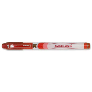 Zebra Marathon Rollerball Gel Pen Medium 0.7mm Tip 0.5mm Line Red Ref 47930 [Pack 12]