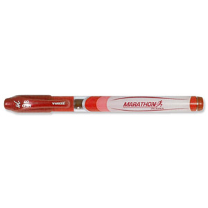 Zebra Marathon Rollerball Gel Pen Medium 0.7mm Tip 0.5mm Line Red Ref 47930 [Pack 12] Ident: 71E