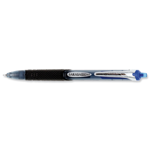 Zebra Sarasa GE Retractable Rollerball Gel Pen Medium Blue Ref 46520 [Pack 12]