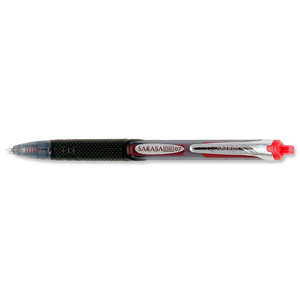 Zebra Sarasa GE Retractable Rollerball Gel Pen Medium Pen Red Ref 46530 [Pack 12]