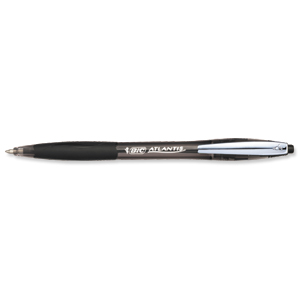 Bic Atlantis Premium Ball Pen Retractable Rubber Grip 1.0mm Black Ref 902133 [Pack 12] Ident: 78A