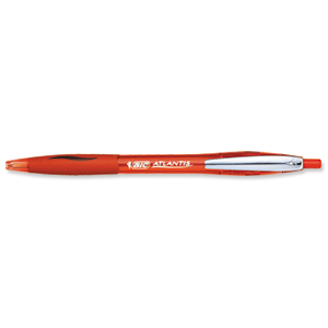 Bic Atlantis Premium Ball Pen Retractable Rubber Grip 1.0mm Red Ref 902134 [Pack 12] Ident: 78A