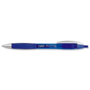 Bic Atlantis Premium Retractable Gel Roller 0.6mm Line Width Blue Ref 895797 [Pack 12]