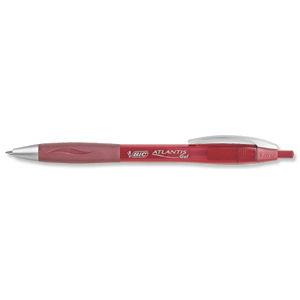 Bic Atlantis Premium Retractable Gel Roller 0.6mm Line Width Red Ref 895799 [Pack 12]