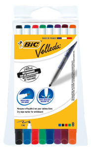 Bic Velleda Drywipe Marker 1721 Bullet Tip 1.5mm Line Assorted Ref 1199005728 [Pouch 8] Ident: 97E