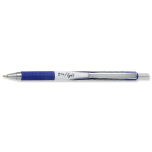 Zebra Z-Grip Flight Ball Pen Medium Blue Ref 01374 [Pack 12]