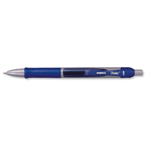 Zebra Orbitz Retractable Rollerball Gel Ink Pen Medium 0.7mm Tip 0.5mm Line Blue Ref AH812BL [Pack 12] Ident: 68F