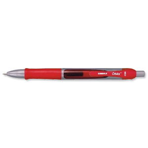 Zebra Orbitz Retractable Rollerball Gel Ink Pen Medium 0.7mm Tip 0.5mm Line Red Ref AH812RD [Pack 12]