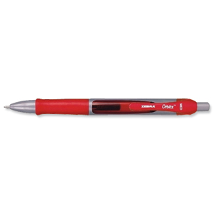 Zebra Orbitz Retractable Rollerball Gel Ink Pen Medium 0.7mm Tip 0.5mm Line Red Ref AH812RD [Pack 12] Ident: 68F