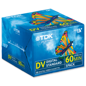 TDK DVM-60 Camcorder Tape 60 Mins Ref t17591 [Pack 5] Ident: 780G