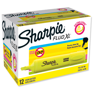 Sharpie Fluo XL Highlighter Chisel Tip 3 Widths Yellow Ref 1825634 [Pack 12] Ident: 98F