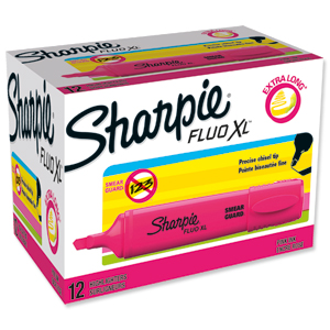 Sharpie Fluo XL Highlighter Chisel Tip 3 Widths Pink Ref 1825635 [Pack 12] Ident: 98F