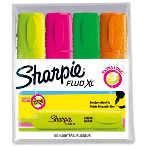 Sharpie Fluo XL Highlighter Chisel Tip 3 Widths Assorted Ref 1825663 [Pack 4] Ident: 98F