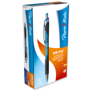 Paper Mate InkJoy 550 RT Ball Pen 1.0mm Tip Blue RefS0977220 [Pack 12] Ident: 77C