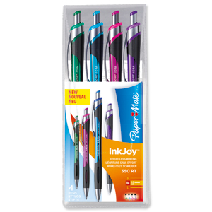 Paper Mate InkJoy 550 RT Ball Pen 1.0mm Tip Assorted Ref S0977360 [Pack 12] Ident: 77C