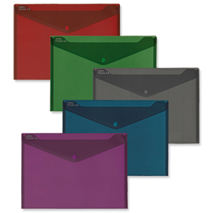 Snopake Fusion Polyfile Wallet File Polypropylene A4 Assorted Ref 15643 [Pack 5] Ident: 195A