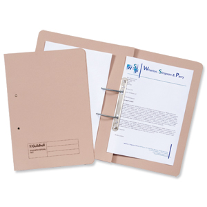 Guildhall Transfer Spring File 420gsm Pocket Foolscap Buff Ref 211/6001Z [Pack 25]