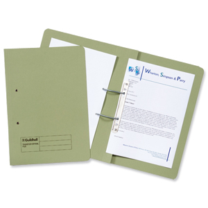 Guildhall Transfer Spring File 420gsm Pocket Foolscap Green 211/6002Z [Pack 25] Ident: 200F