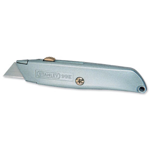 Stanley Retractable Blade Knife Original Die-cast Metal Body and 3 Assorted Blades Ref 2-10-099 Ident: 382C