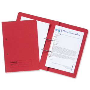Guildhall Transfer Spring File 420gsm Pocket Foolscap Red 211/6005Z [Pack 25] Ident: 200F