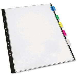 Arnos Display Books Set 5x 10-pocket A3 and 15 Self-adhesive Index Tabs Ref D420 Ident: 111A