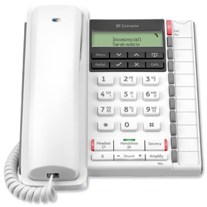 BT Converse 2300 Telephone Wall Mountable White Ref 40209