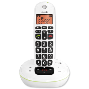 Doro 105W DECT Telephone TAM Single Cordless 20-entry Phonebook Ref 5555 Ident: 675D