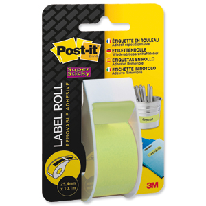 Post-it Super Sticky Removable Label Roll 10m Green Ref 2650GEU Ident: 64G