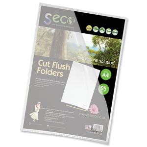 SSeco Oxo-Bio Cut Flush Folder A4 Clear Ref LSF-25 [Pack 25] Ident: 185B