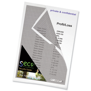 Sseco Security Folder Plastic Cut Flush A4 Camouflaged Clear Ref SECPW02 [Pack 10] Ident: 185B